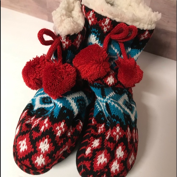 Muk Luks slipper booties NWT fleece slippers winter slippers bootie socks - Picture 1 of 6